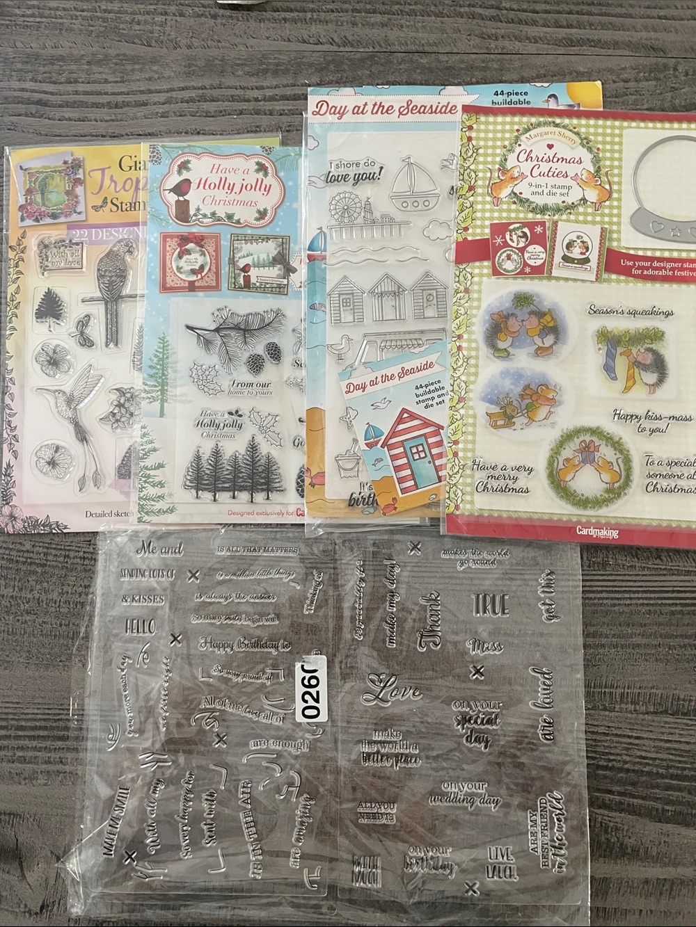 Assorted Clear and Themed Craft Stamps - dies,Holiday & Beach Motifs